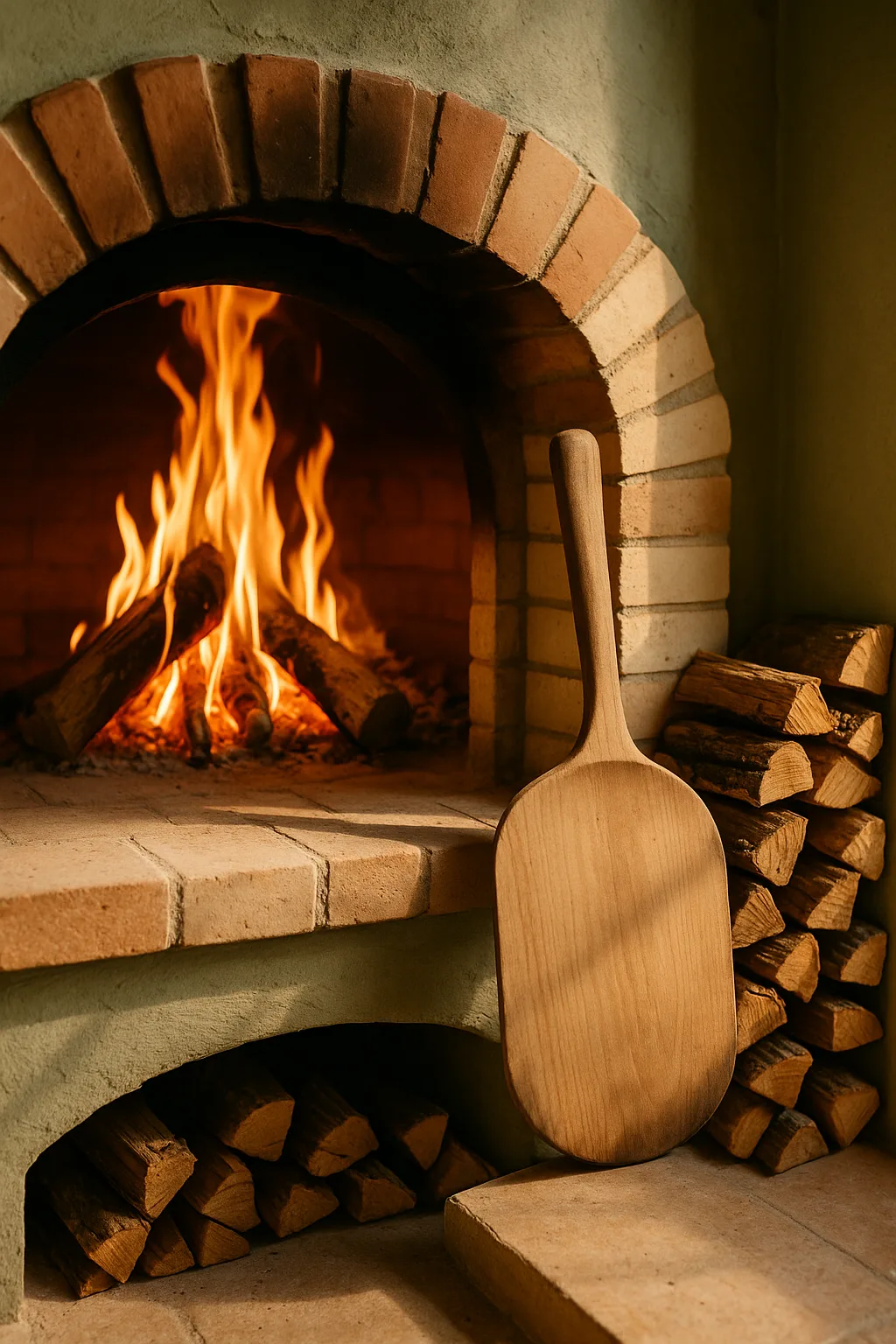 Forno a legna con fiamma viva